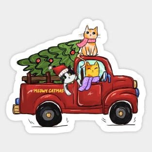 Cat Christmas Tree Gifts Sticker